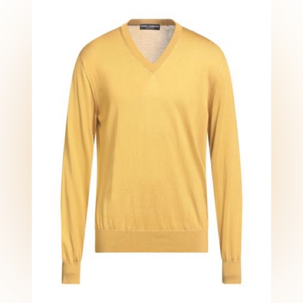 Dolce & Gabbana Men’s Silk V-neck Sweater, 56 IT/XL